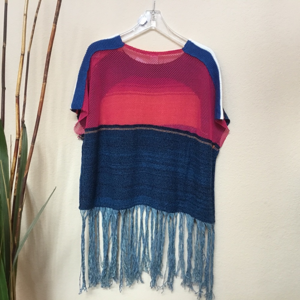 Free People Sunset Fringe Poncho, XS/S, M/L NWT - Picture 4 of 8